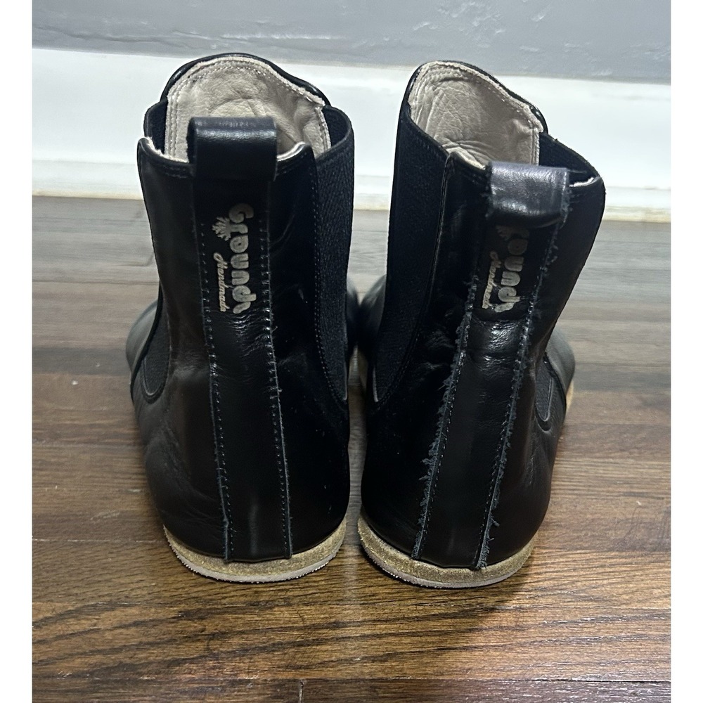 Groundz Handmade Black Boots W/ 9.5-10 Grounding Shoes 100% Full Grain Leather - Picture 3 of 10